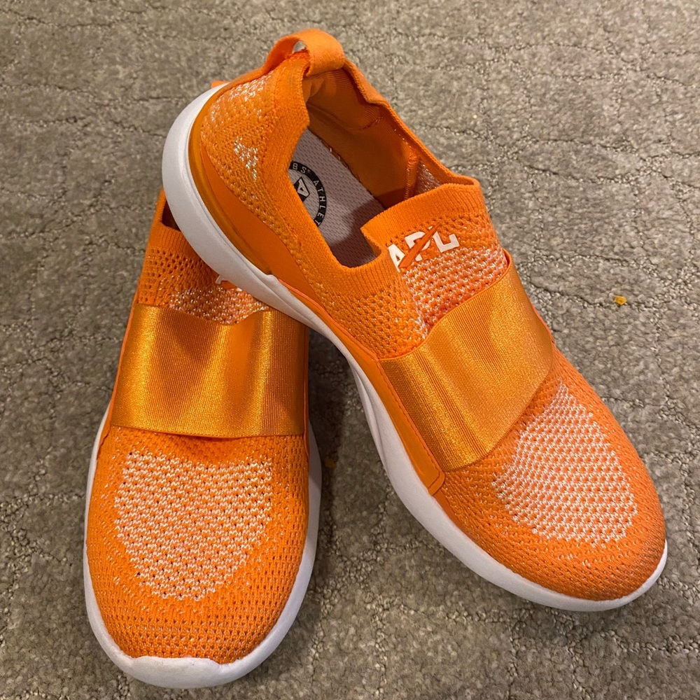 APL tech bloom bliss orange slip on sneakers size 6.5